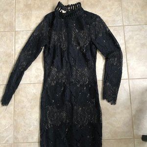 Nasty Gal Black Lace Mini Dress